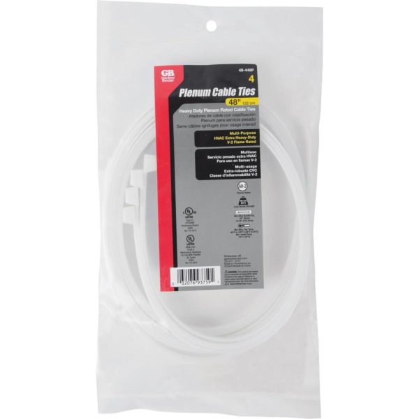 Gardner Bender 48 In. x 0.35 In. Natural Plenum Cable Tie (4-Pack) Online now