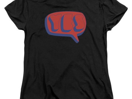 YES : WORD BUBBLE S\S WOMENS TEE Black MD Cheap