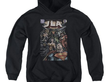 JUSTICE LEAGUE OF AMERICA : #1 COVER YOUTH PULL OVER HOODIE BLACK SM Discount