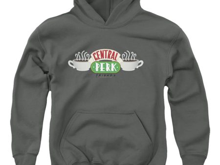 FRIENDS : CENTRAL PERK LOGO YOUTH PULL OVER HOODIE Charcoal XL Online Hot Sale