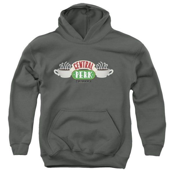 FRIENDS : CENTRAL PERK LOGO YOUTH PULL OVER HOODIE Charcoal XL Online Hot Sale