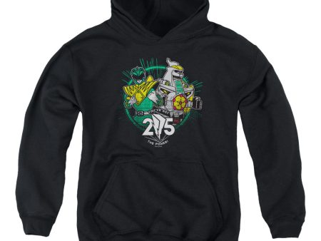 POWER RANGERS : GREEN 25 YOUTH PULL OVER HOODIE Black LG Fashion