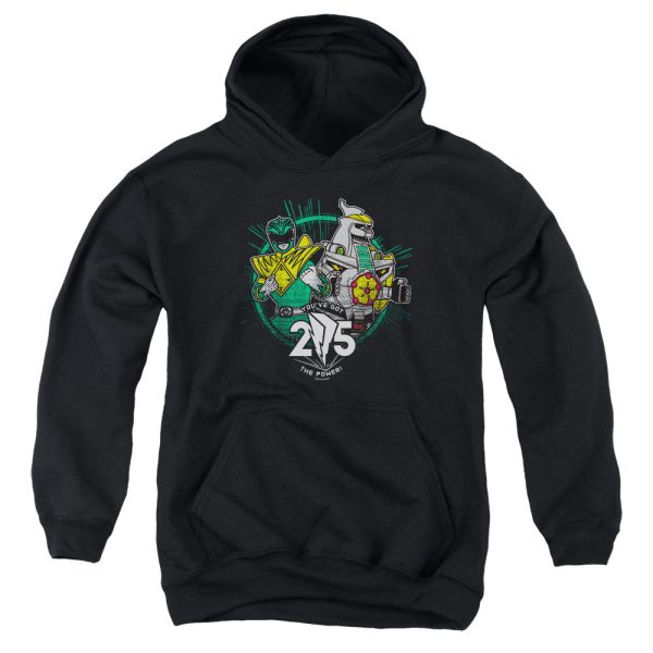 POWER RANGERS : GREEN 25 YOUTH PULL OVER HOODIE Black LG Fashion