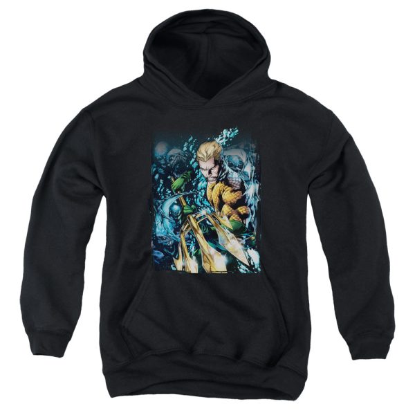 JUSTICE LEAGUE OF AMERICA : AQUAMAN #1 YOUTH PULL OVER HOODIE BLACK SM Sale