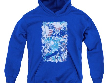 JUSTICE LEAGUE OF AMERICA : AMERICAN JUSTICE YOUTH PULL OVER HOODIE ROYAL BLUE MD Online Hot Sale