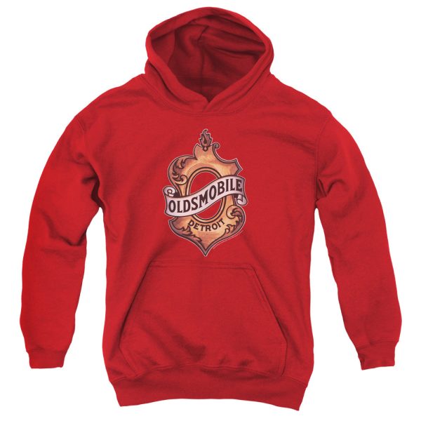 OLDSMOBILE : DETROIT EMBLEM YOUTH PULL OVER HOODIE Red MD Supply