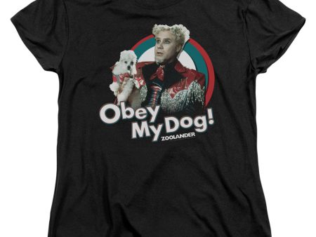 ZOOLANDER : OBEY MY DOG S\S WOMENS TEE BLACK 2X Fashion