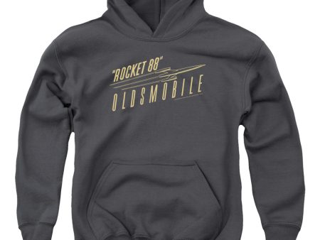 OLDSMOBILE : RETRO 88 YOUTH PULL OVER HOODIE Charcoal LG Hot on Sale