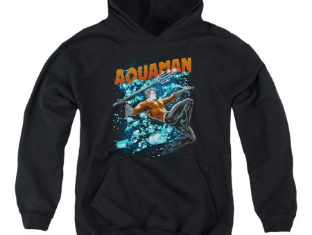 JUSTICE LEAGUE OF AMERICA : AQUA BUBBLES YOUTH PULL OVER HOODIE Black LG Hot on Sale