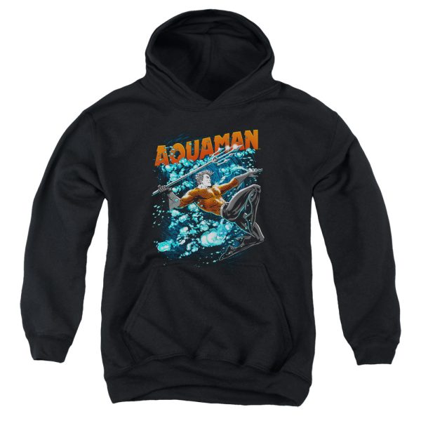 JUSTICE LEAGUE OF AMERICA : AQUA BUBBLES YOUTH PULL OVER HOODIE Black LG Hot on Sale