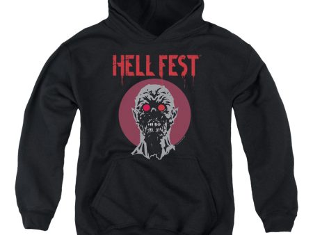 HELL FEST : LOGO YOUTH PULL OVER HOODIE Black XL Cheap