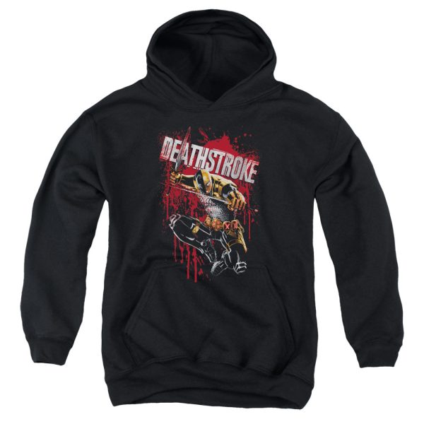 JUSTICE LEAGUE OF AMERICA : BLOOD SPLATTERED YOUTH PULL OVER HOODIE BLACK MD Cheap