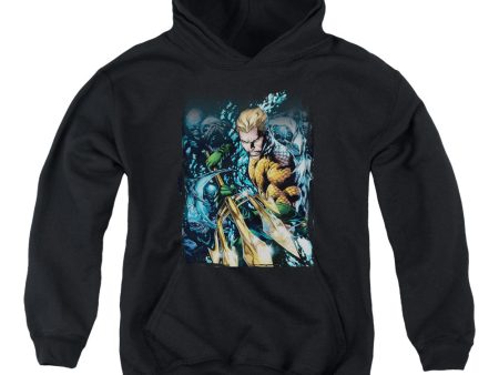 JUSTICE LEAGUE OF AMERICA : AQUAMAN #1 YOUTH PULL OVER HOODIE BLACK XL on Sale