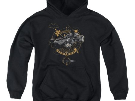 JUSTICE LEAGUE OF AMERICA : MOVIE : BATMOBILE YOUTH PULL OVER HOODIE Black MD Supply