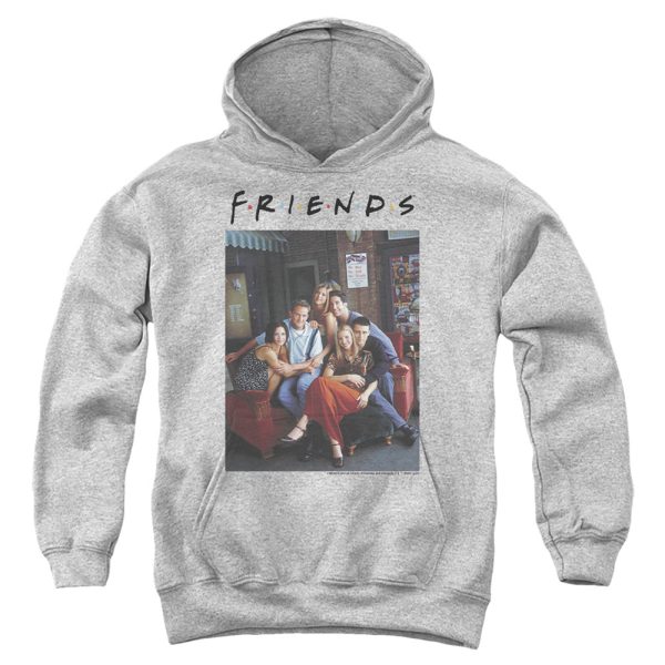 FRIENDS : CHARACTERS 1 YOUTH PULL OVER HOODIE Athletic Heather LG Sale