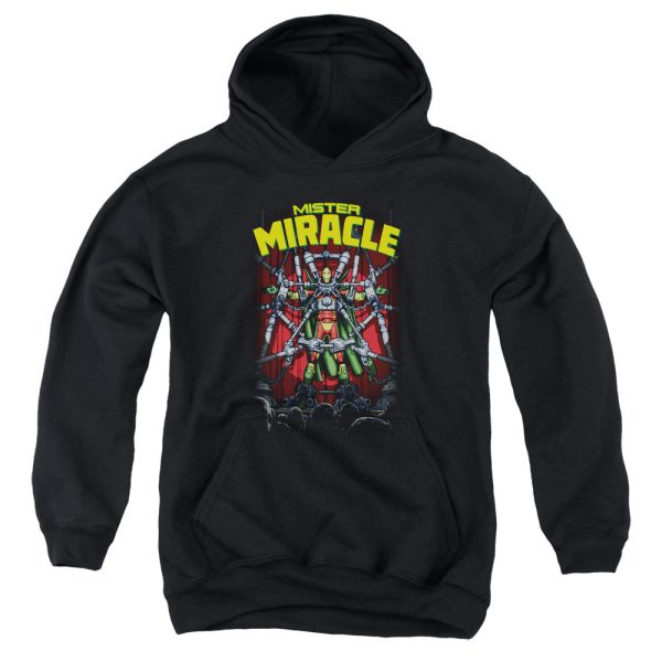 JUSTICE LEAGUE OF AMERICA : MISTER MIRACLE YOUTH PULL OVER HOODIE Black XL For Sale