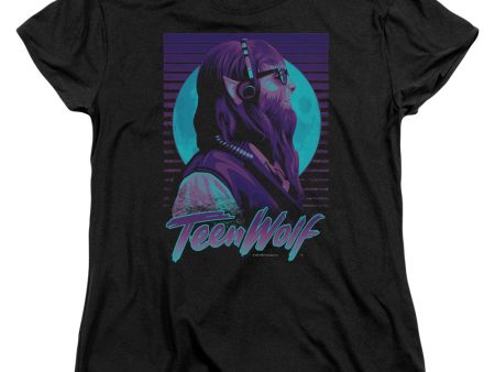 TEEN WOLF : HEADPHONE WOLF S\S WOMENS TEE Black MD Sale