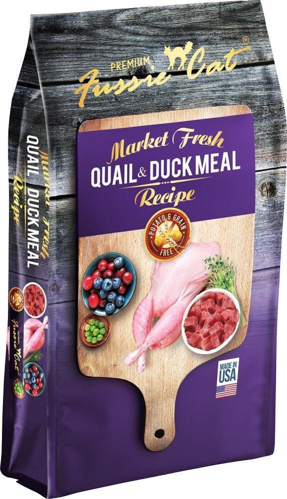 Fussie Cat Market Fresh Grain Free Quail & Duck Meal Recipe Dry Cat Food Supply