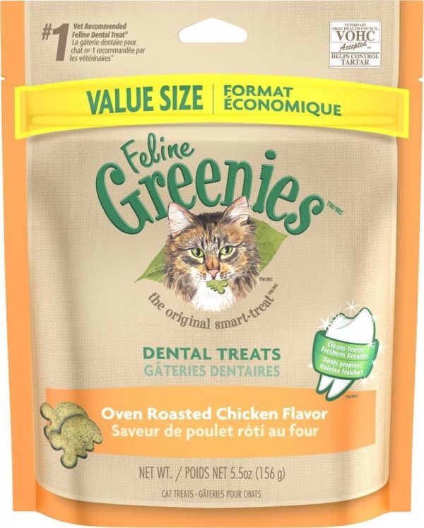 Greenies Feline Dental Oven Roasted Chicken Flavor Cat Treats Hot on Sale