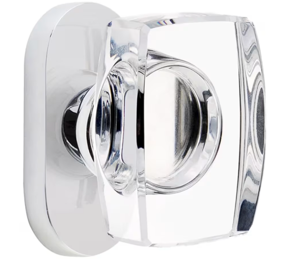 Emtek 5803WS Dummy , Pair , Oval Stretto 1.5  x 3  , Windsor Glass Knob Supply